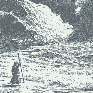 Parting The Red Sea - Framed Glass Print