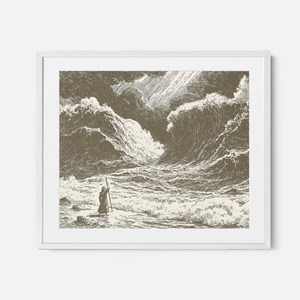 Parting The Red Sea - Framed Glass Print