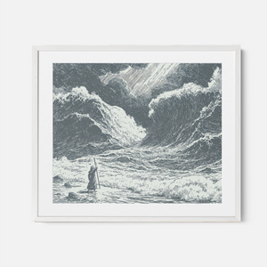 Parting The Red Sea - Framed Glass Print