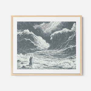 Parting The Red Sea - Framed Glass Print