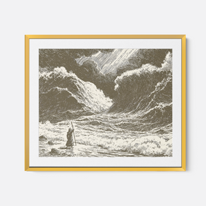 Parting The Red Sea - Framed Glass Print