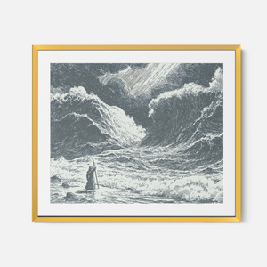 Parting The Red Sea - Framed Glass Print