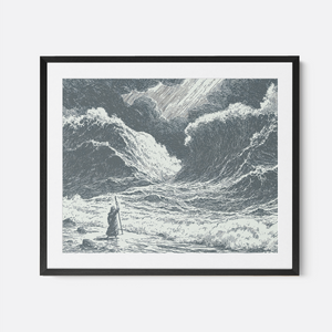 Parting The Red Sea - Framed Glass Print
