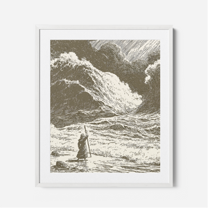 Parting The Red Sea - Framed Glass Print