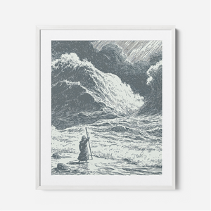 Parting The Red Sea - Framed Glass Print