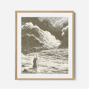 Parting The Red Sea - Framed Glass Print