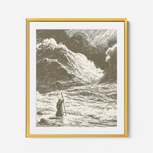 Parting The Red Sea - Framed Glass Print