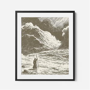 Parting The Red Sea - Framed Glass Print