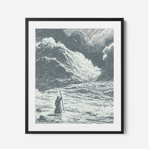 Parting The Red Sea - Framed Glass Print